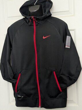 Nike Men's Practice OT Black Basketball Zip-Up Training Jacket Size M .